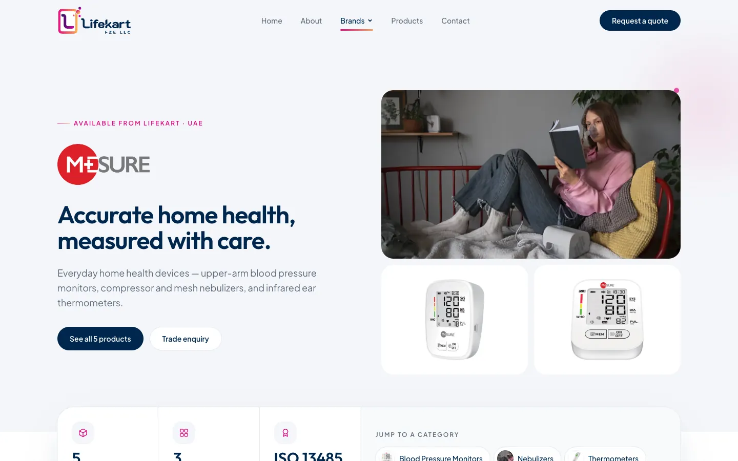 Mesure brand page on the Lifekart website
